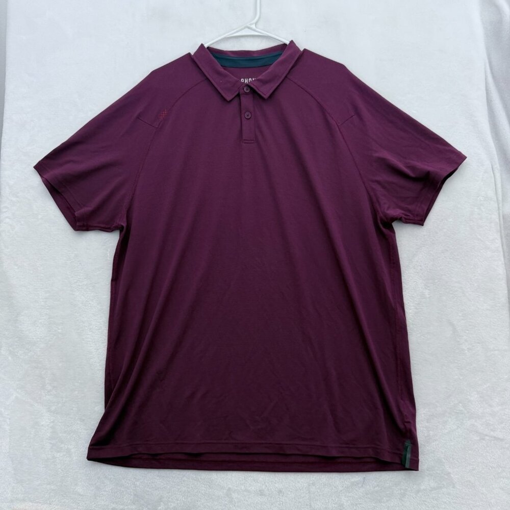 Rhone Delta Pique Polo Shirt Mens 2XL Red Golf Performance Athletic